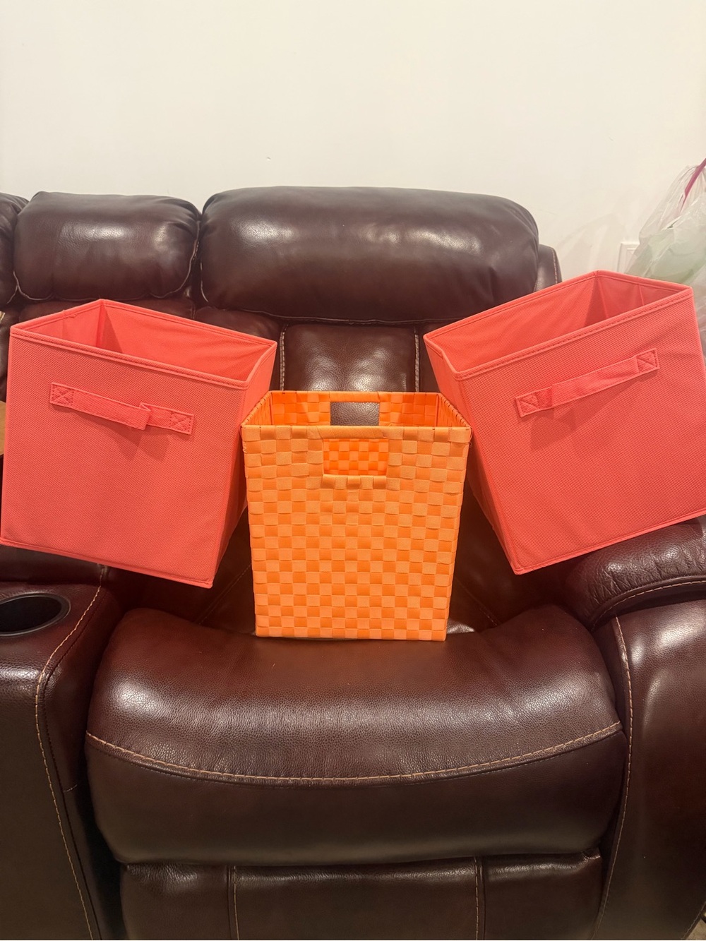 Orange and Coral Storage Bins - Home Accents Set!